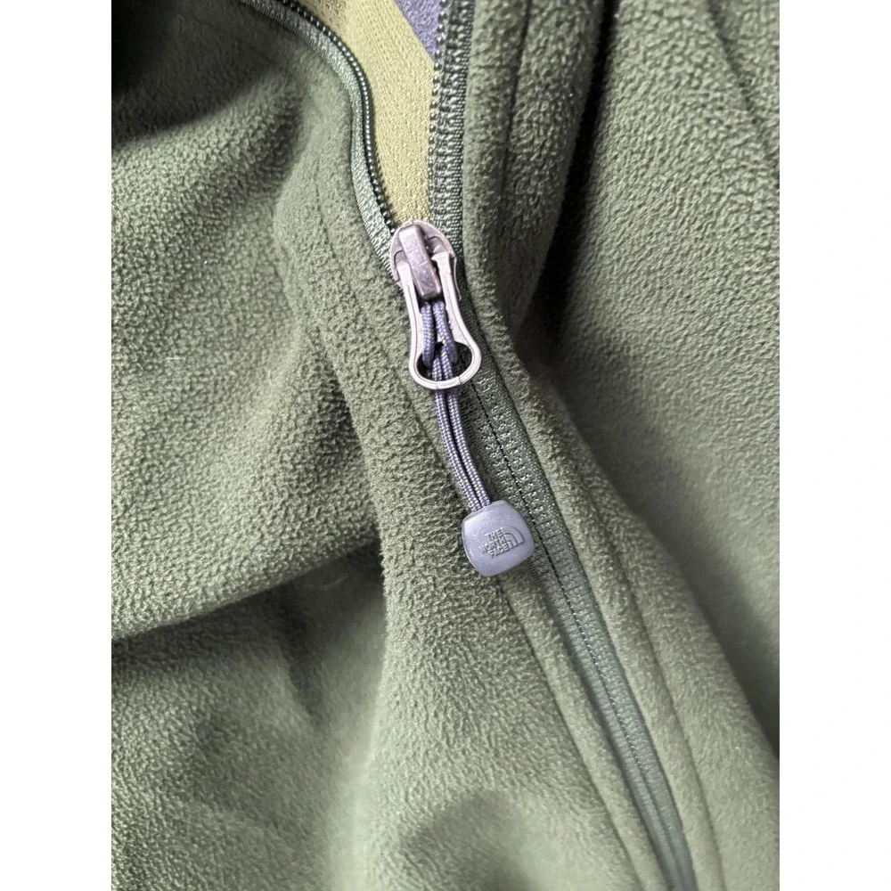 The North Face Jacket Mens Large Green Fleece WindWall Full Zip Hiking Outdoor